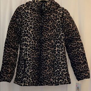 NWT DKNY Women’s Size Small Leopard Print Hooded Jacket